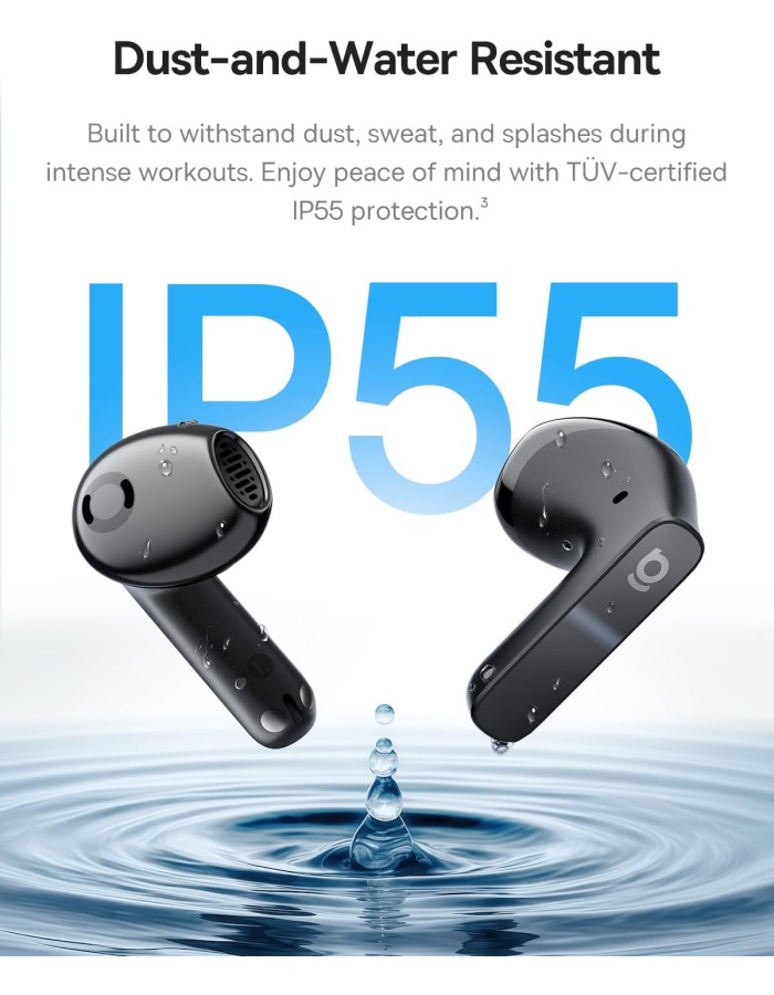 Baseus Headphones In Ear TWS, ANC, LDAC Hi-res Audio, IP55,40H Battery Life, 6-Mic AI ENC, Bass BS1 Black Baseus Headphones In Ear TWS, ANC, LDAC Hi-res Audio, IP55,40H Battery Life, 6-Mic AI ENC, Bass BS1 Black