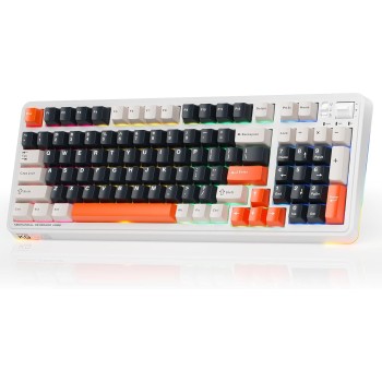 Machenike Wireless Gaming Keyboard,Type-C / 2.4 G / Bluetooth, Blue Switches, 8000 mAh battery, KG98