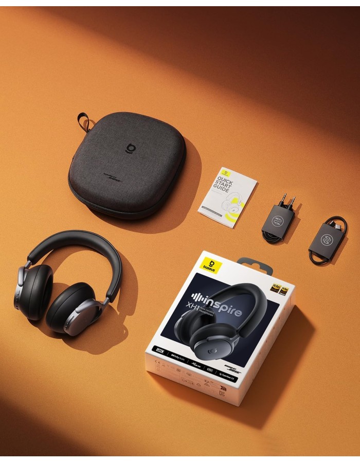 Baseus Headphones Over Ear, ANC, Dolby Audio, Hi-Res Audio, 100H Playtime, Inspire XH1 By BOSE Black Baseus Headphones Over Ear, ANC, Dolby Audio, Hi-Res Audio, 100H Playtime, Inspire XH1 By BOSE Black