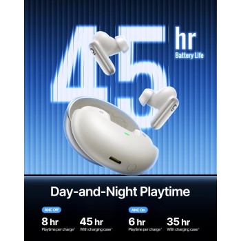 Baseus Headphones In Ear TWS, ANC, Dolby Audio, 45H Playtime, Inspire XP1 By BOSE  White