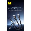 Baseus Cable 3in1 USB-C/USB-C/Light to USB-C /USB A, Flash 3 Series 1.5m Black