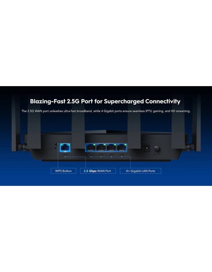 Cudy Router BE6500 Dual Band 2.5GbE Wi-Fi 7 Mesh VPN WR6500H