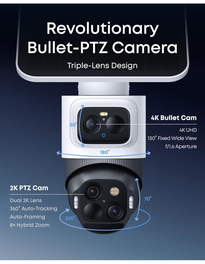 Anker Eufy Security Camera Kit S4 2 x 4K PTZ + Solar Panel + HB3