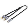 Vention 3.5mm Female to 2-RCA Female Cable Braided Aluminium 0.3m BCOHY