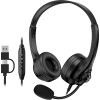 Genius PC Headset USB-A+C InLine Control & Ultra Soft Foam Cushions HS-235U AI (A+C)