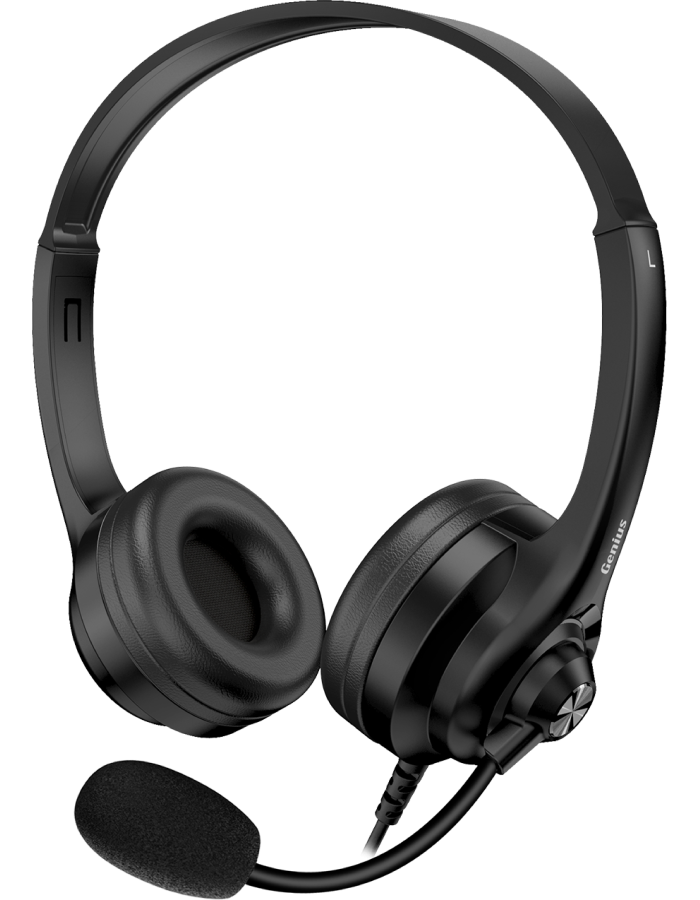 Genius PC Headset USB-A+C InLine Control & Ultra Soft Foam Cushions HS-235U AI (A+C)