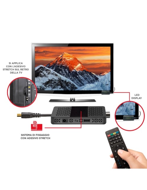 GBC JollyLine JL43703 Full HD DVB-T2 Stick Receiver with HDMI