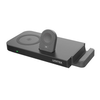 Unitek P1222B 5-in-1 MagMighty Combo 48W 3x Wireless Charging Areas 1x USB-A 1x USB-C