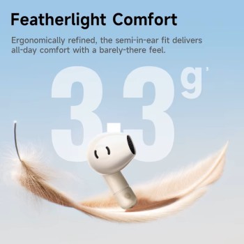 Baseus Headphones In Ear TWS BS2 Lite, SuperBass 2.0, Bluetooth 6.0, IP55, White
