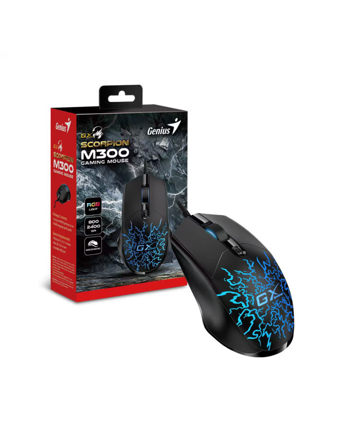 Genius Gaming Mouse Wired RGB 2400 DPI Scorpion M300 Black Genius Gaming Mouse Wired RGB 2400 DPI Scorpion M300 Black