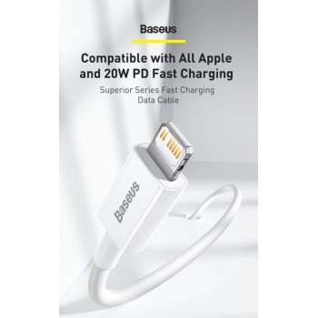 Baseus Cable Lightning to USB-C Superior Series 1.5m White