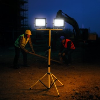 Rexer Floodlight with Tripod Mains Powered 4000k 2 x 50W / 5500 lms RX08052