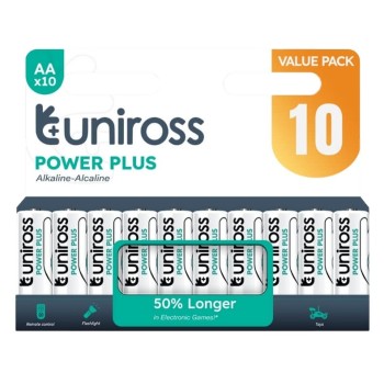 Uniross Alkaline AA Power Plus Value Pack 10 Pcs (New)