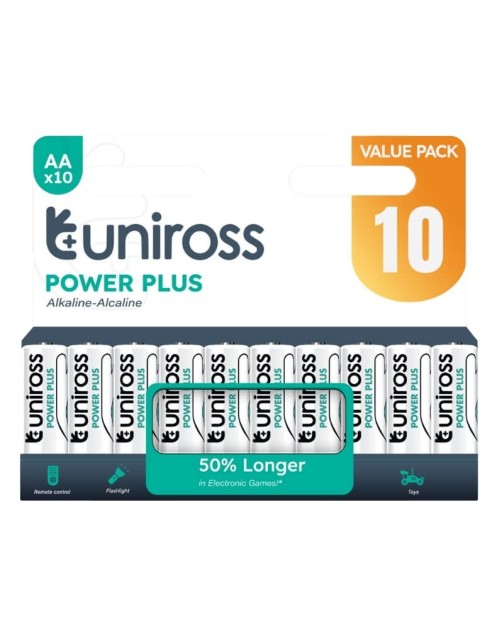 Uniross Alkaline AA Power Plus Value Pack 10 Pcs (New) Uniross Alkaline AA Power Plus Value Pack 10 Pcs (New)