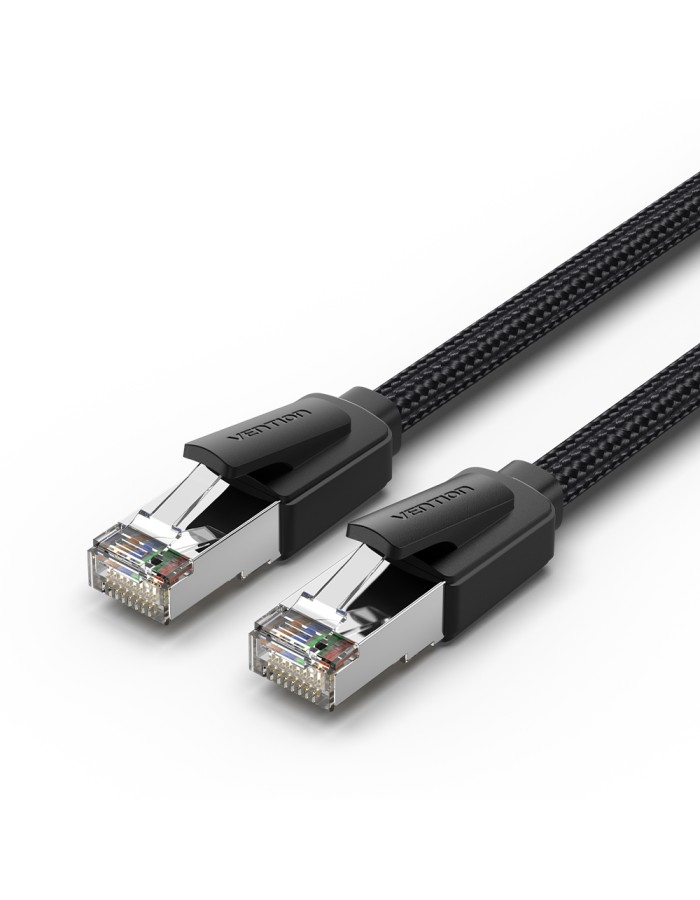 Vention NETWORK Cable CAT8 SFTP Braided 10.0m Black-Nickel IKOBL