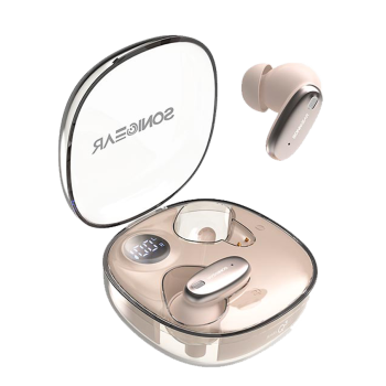 SonicGear Earphones Bluetooth ANC+Display EarPump Jewel Q3 Desert