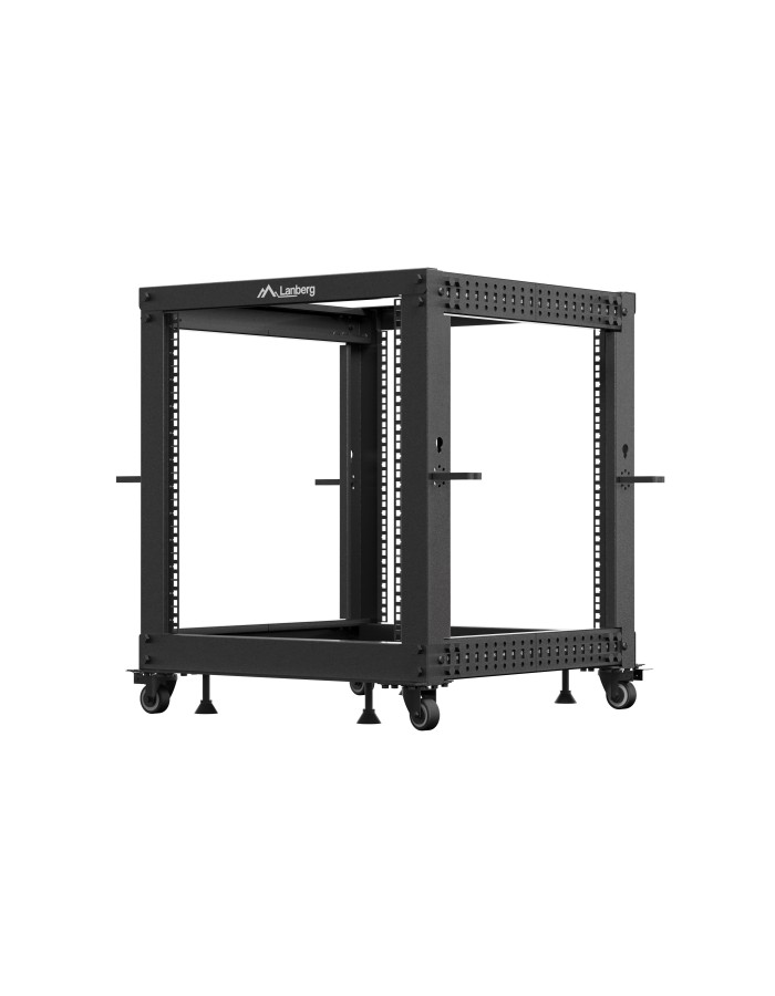 Lanberg Open Rack 19" 12U Adj.Depth 600-1000mm Black
