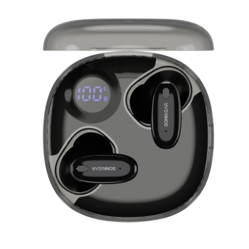 SonicGear Earphones Bluetooth ANC+Display EarPump Jewel Q3 Black