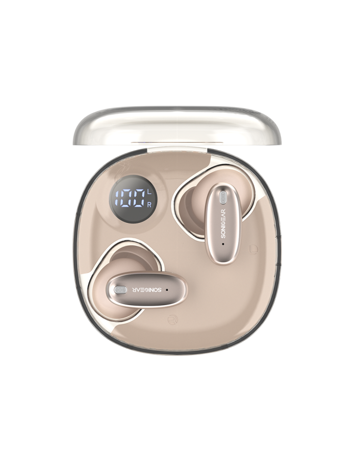 SonicGear Earphones Bluetooth ANC+Display EarPump Jewel Q3 Desert