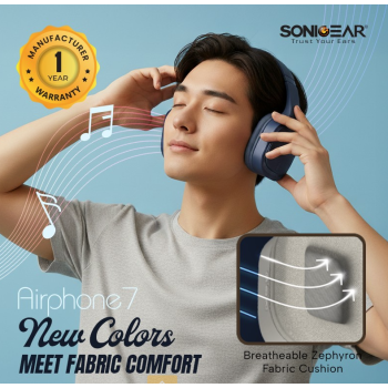 SonicGear Headphones Bluetooth Fabric + Foldable AIRPHONE 7 Mauve SonicGear Headphones Bluetooth Fabric + Foldable AIRPHONE 7 Mauve