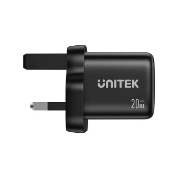 Unitek Charge Wall GaN 20W USBCx1 & USBAx1 UK P1128 Black