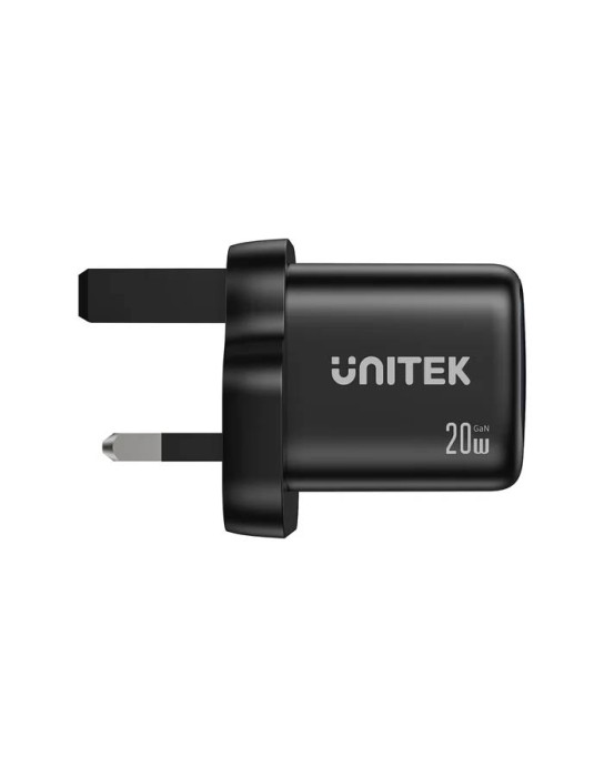 Unitek Charge Wall GaN 20W USBCx1 & USBAx1 UK P1128 Black