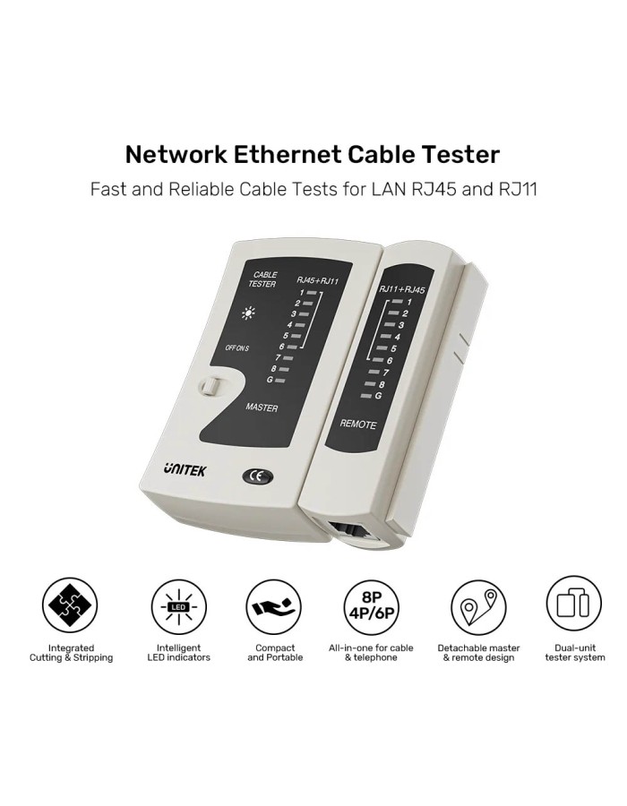 Unitek Network Tools Cablet Tester for RJ45/RJ11 OT140AGY01 Unitek Network Tools Cablet Tester for RJ45/RJ11 OT140AGY01