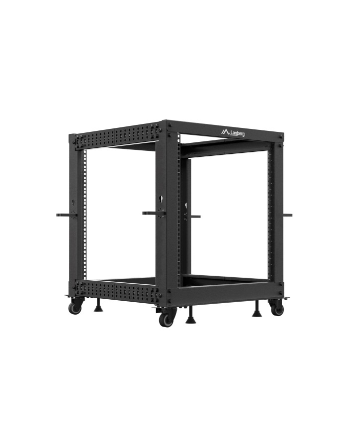 Lanberg Open Rack 19" 12U Adj.Depth 600-1000mm Black