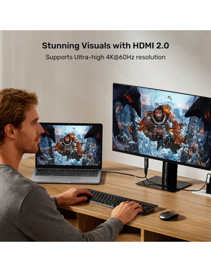 Unitek Converter USB-C to HDMI Cable 4K60Hz 2.0m + PD100W V1439A