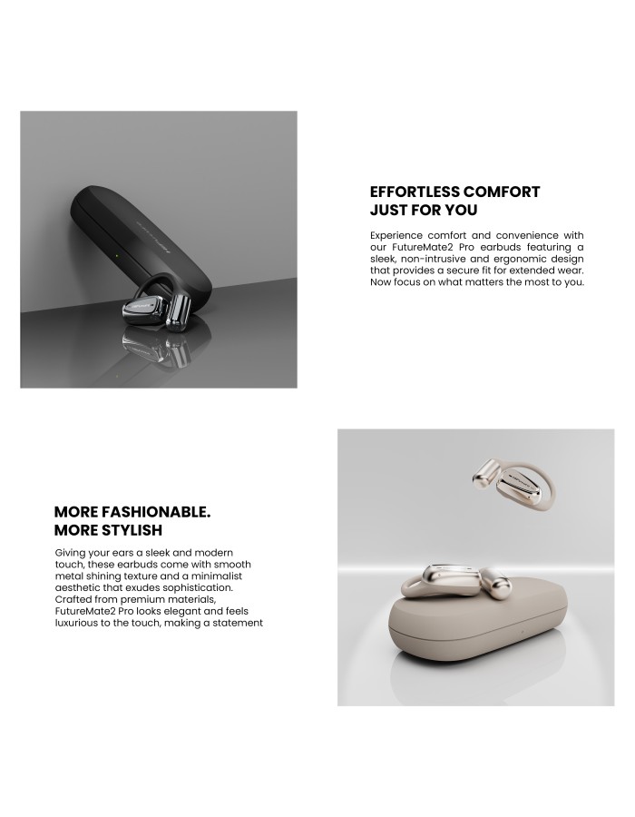 HiFuture Headphones Open Ear FutureMate 2 PRO Black