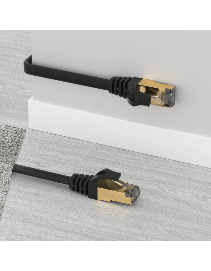Unitek Network Patch Cable CAT7 Flat SSTP CU Black 2.0m C1897BK-2M