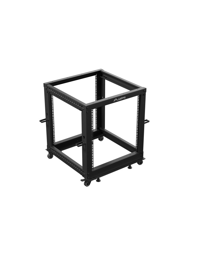Lanberg Open Rack 19" 12U Adj.Depth 600-1000mm Black