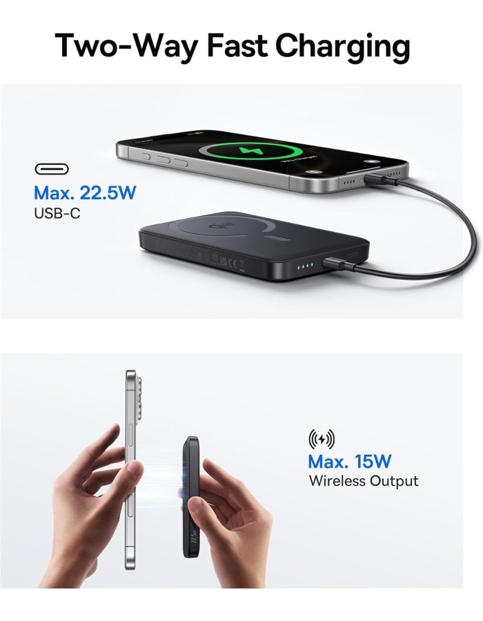 Baseus Powerbank Wireless 22.5W 10000mAh Qi2 EnerFill FM12 White Baseus Powerbank Wireless 22.5W 10000mAh Qi2 EnerFill FM12 White