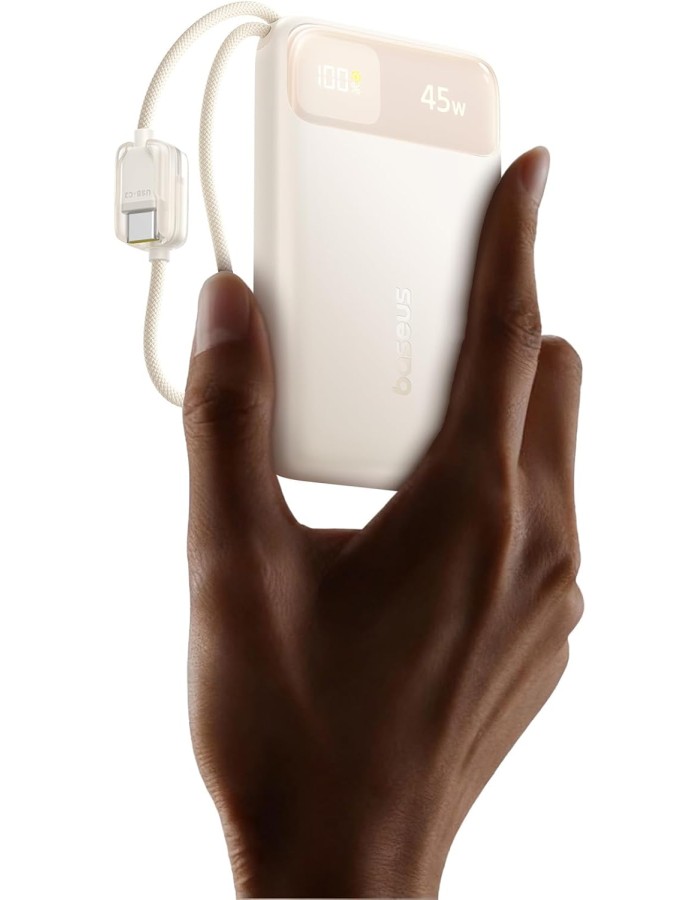Baseus Powerbank 45W 10000mAh + Display EnerFill FC11 Beige