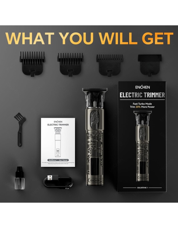 Enchen Hair Clipper Goldenstone 1 USB-C 1200mAh Black