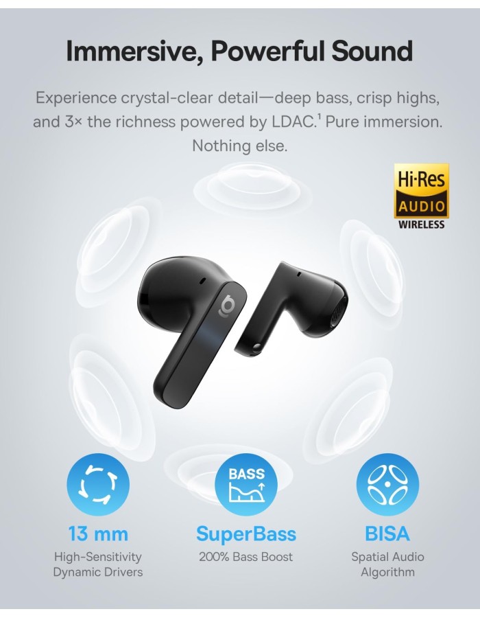 Baseus Headphones In Ear TWS Semi-in-Ear, ANC, LDAC ,Bass BS1 White Baseus Headphones In Ear TWS Semi-in-Ear, ANC, LDAC ,Bass BS1 White