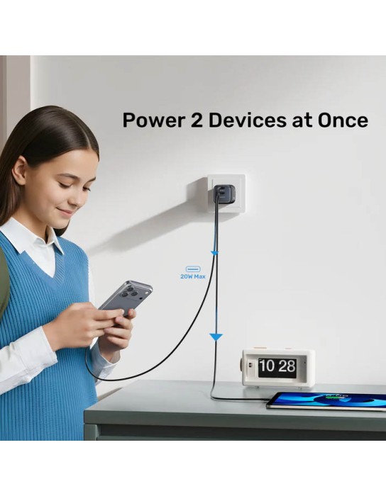 Unitek Charge Wall GaN 45W USBCx2 UK P1129 Black Unitek Charge Wall GaN 45W USBCx2 UK P1129 Black