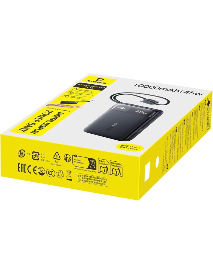 Baseus Powerbank 45W 10000mAh + Display EnerFill FC11 Black Baseus Powerbank 45W 10000mAh + Display EnerFill FC11 Black