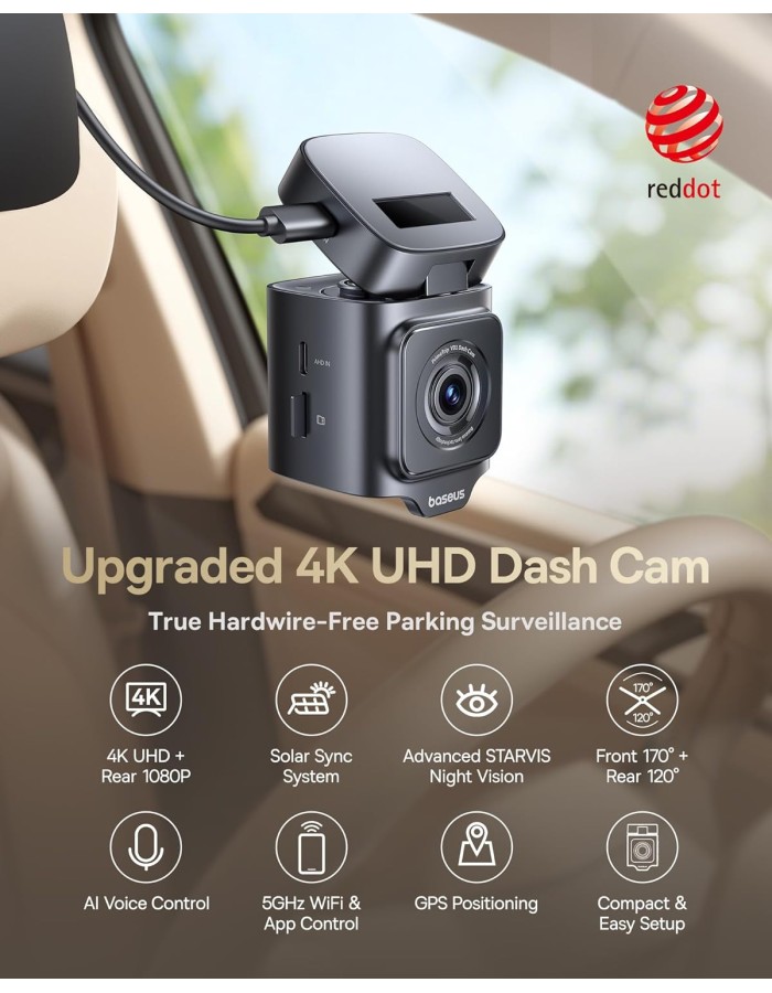 Baseus Car Dashcam Front 4K PrimeTrip VD1 Pro Black