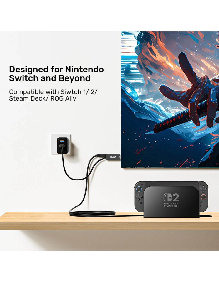 Unitek Converter USB-C to HDMI Cable 4K60Hz 2.0m + PD100W V1439A