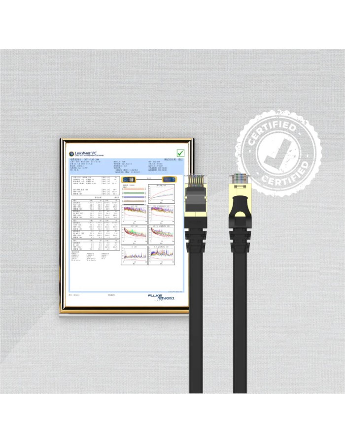 Unitek Network Patch Cable CAT7 Flat SSTP CU Black 2.0m C1897BK-2M