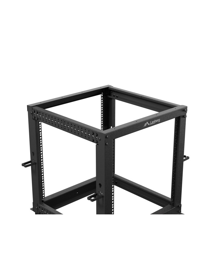 Lanberg Open Rack 19" 12U Adj.Depth 600-1000mm Black