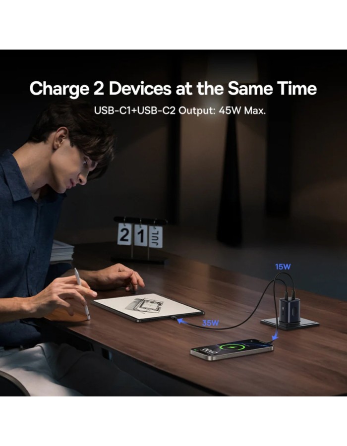 Baseus Charger Wall 45W 2x TYPE C PicoGo AN13 EU Cosmic Black Baseus Charger Wall 45W 2x TYPE C PicoGo AN13 EU Cosmic Black