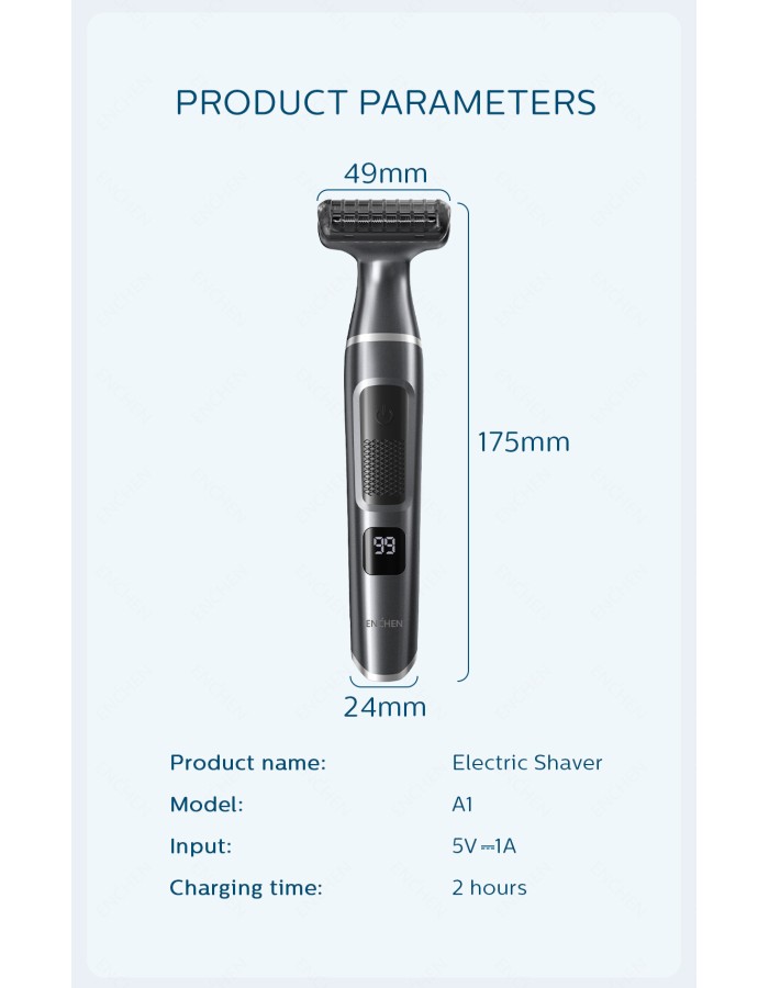 Enchen Body Hair Trimmer A1 USB-C 600mAh Black