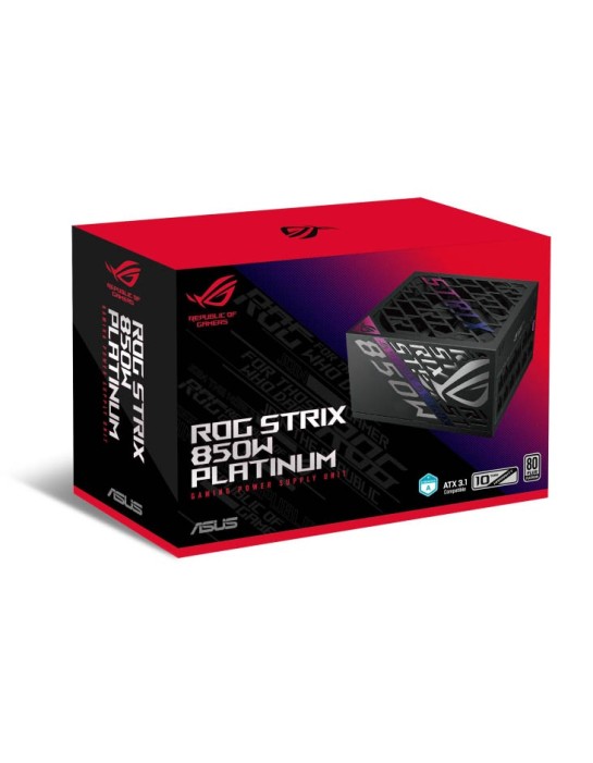 ASUS Power Supply ROG STRIX 80 PLUS Platinum Fully Modular ATX 3.1 PCIe 5.1 GaN MOSFETs Intelligent Voltage Stabilizer 850W Platinum Black ASUS Power Supply ROG STRIX 80 PLUS Platinum Fully Modular ATX 3.1 PCIe 5.1 GaN MOSFETs Intelligent Voltage Stabilizer 850W Platinum Black
