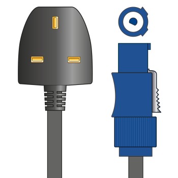 Citronic Twist and Lock to UK Plug Light & Sound Mains Cable 1.5m 114.091UK