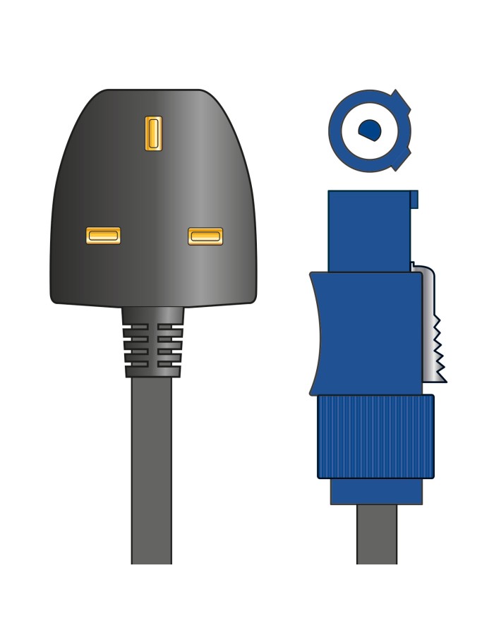 Citronic Twist and Lock to UK Plug Light & Sound Mains Cable 1.5m 114.091UK
