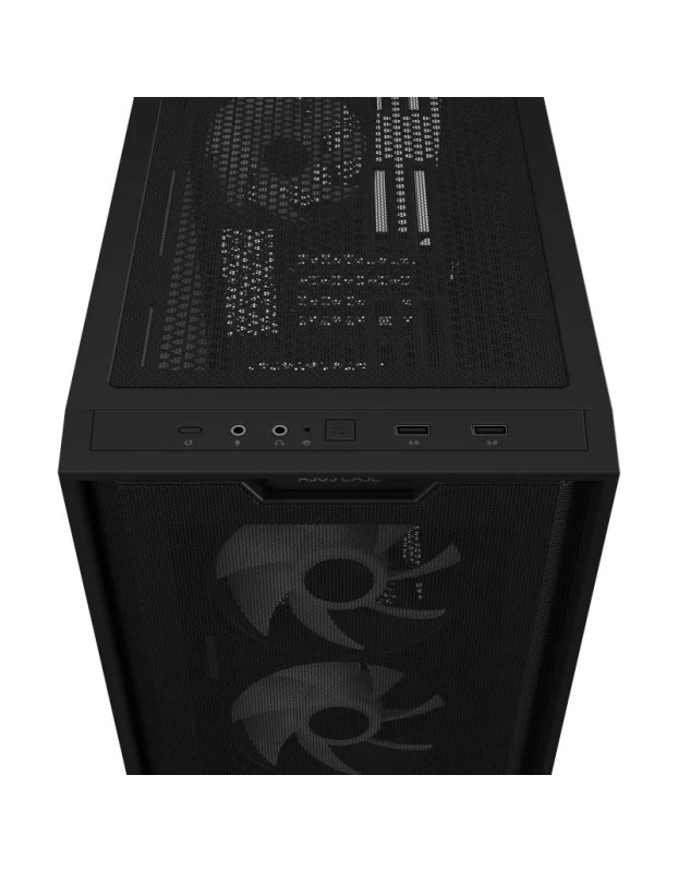 ASUS PC Case Gaming mATX Mesh Front Panel Tempered Glass Side Window 4x Pre-Installed ARGB Fans A21 PLUS Black