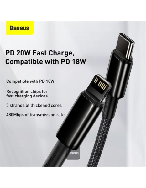 Baseus Cable Lightning to USB-A Tungsten Gold Series Braided 2.0m Black Baseus Cable Lightning to USB-A Tungsten Gold Series Braided 2.0m Black