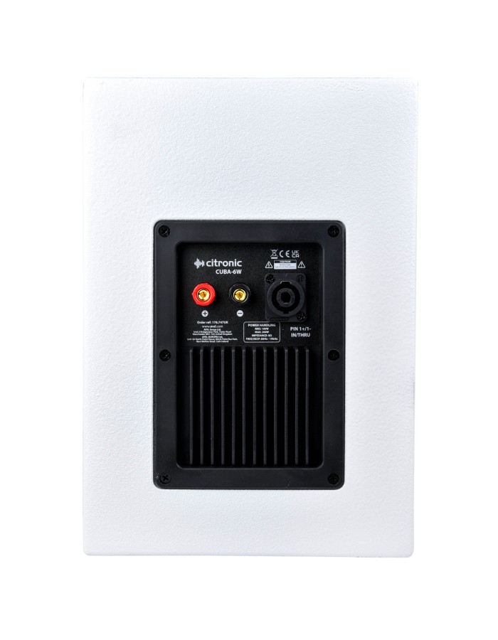Citronic CUBA-6W White Full Range 6'' Passive MDF Speaker 200W 178.747UK